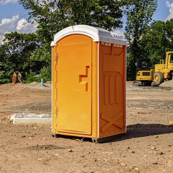 how often are the portable restrooms cleaned and serviced during a rental period in Ada MN